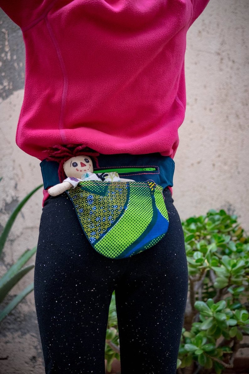 Kids Fanny Pack Mini fanny pack Green Fabric Waist Bag Etsy