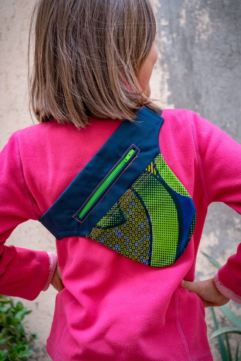 Kids Fanny Pack Mini fanny pack Green Fabric Waist Bag Etsy