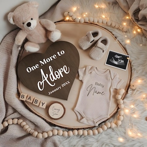 One More to Adore Pregnancy Announcement,Social Media Reveal,Neutral Baby Announcement Digital Gender Neutral,Pregnancy template,2 pregnancy