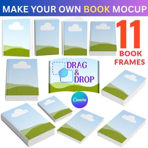11 Editable Canva Book Mockups,Book Cover Mock-up,Drag & Drop,US Letter,Canva Magazine Mockup,Canva Frame,Canva EbookMockup,Open BookDisplay