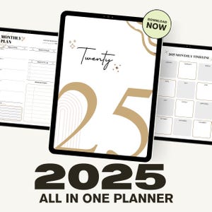 Minimalist 2025 Digital Planner,All in one planner,Daily, Weekly, Monthly Goodnotes iPad Planner,GoodNotes Planner,ADHD Friendly Planner