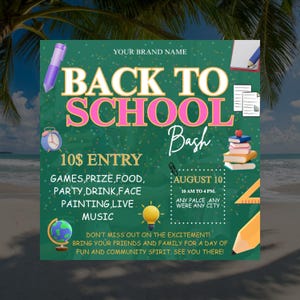 Back to School Booking Flyer Template • Braid, Hair, Nails, Lashes Canva Editable Design • Back 2 School Beauty Sale Flyer, Back 2 School Fl
