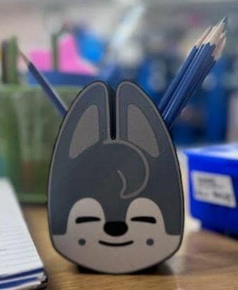 Wolf Chan SKZOO Pencil Holder | Stray Kids Bang Chan Wolf Desk