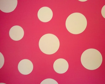 girl nursery polka dots vinyl wall decal girl bedroom baby girl nursery white polka dots pink polka dots first birthday party