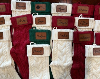 Personalized Christmas stocking knit stockings  for fireplace  Christmas gifts family stockings matching family stockings dog fur family