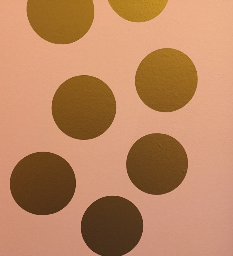 Gold vinyl wall polka dot wall decals girl bedroom toddlers Etsy