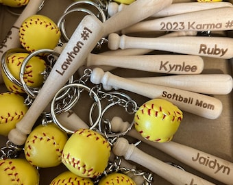 Porte-clés personnalisés de softball Cadeaux gravés de softball Cadeaux d'équipe de softball Cadeaux d'entraîneur de softball Cadeaux de saison de softball Cadeaux de softball