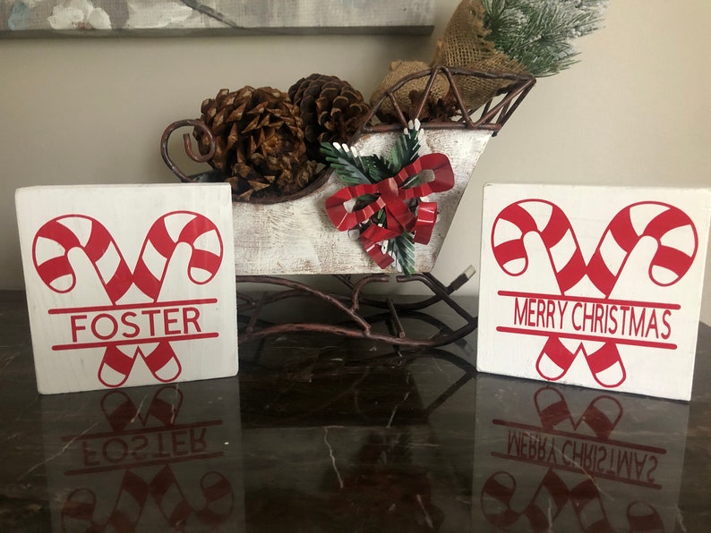 Christmas Decor/ Candy Canes/ Personalized Christmas Sign/ Etsy