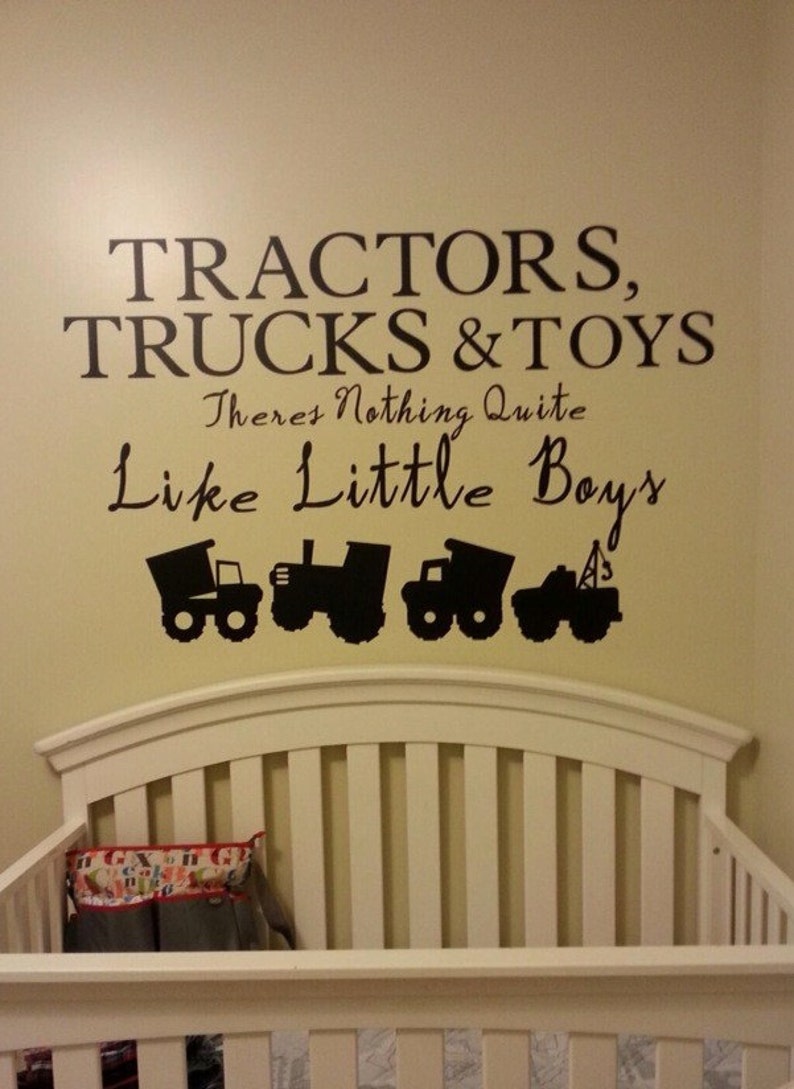 Baby Boy Nursery Wall Decal Vinyl Decal Tractor Construction Etsy