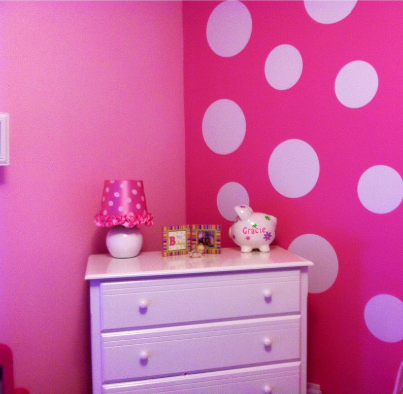 Vinyl polka dot wall decals vinyl decal white polka dots Etsy