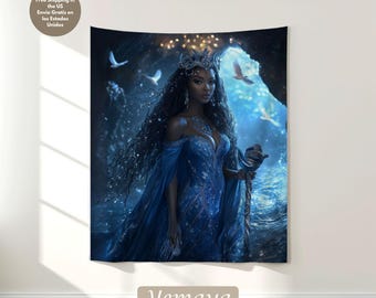 Tapiz de Yemayá: Arte mural de la diosa orisha yoruba