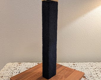 Handmade Wooden Cat Scratching Post | Heavy Duty Sisal & Carpet Scratcher | Modern Cat Furniture | Natural Pet Decor