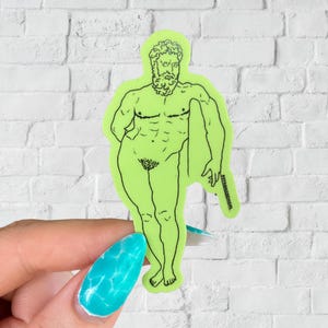 Trans Man Statue Sticker | Trans Hercules Vinyl Decal | FTM Pride Waterproof Decal