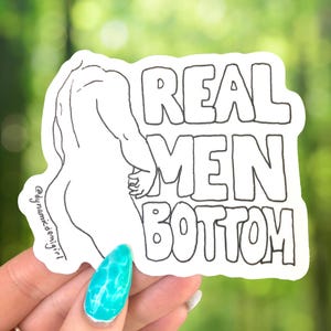 Real Men Bottom Sticker | Naked Man Decal | Queer Statement Sticker