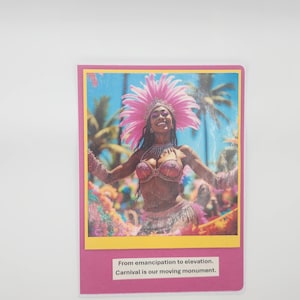 Tarjeta de felicitación de carnaval: Cultura afrocaribeña, Arte de la diáspora, Celebración del J’ouvert, Homenaje a la emancipación, Caribe, Fiesta