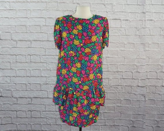 Vintage 80s John Matthews of California Floral Ruf