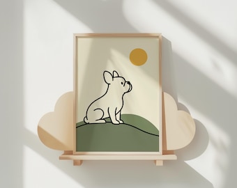 French Bulldog Line Art Print: Minimalist Dog Lover Gift (Digital Download)