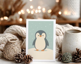 イラスト入りクリスマス動物カード – お祝いのホリデーグリーティング