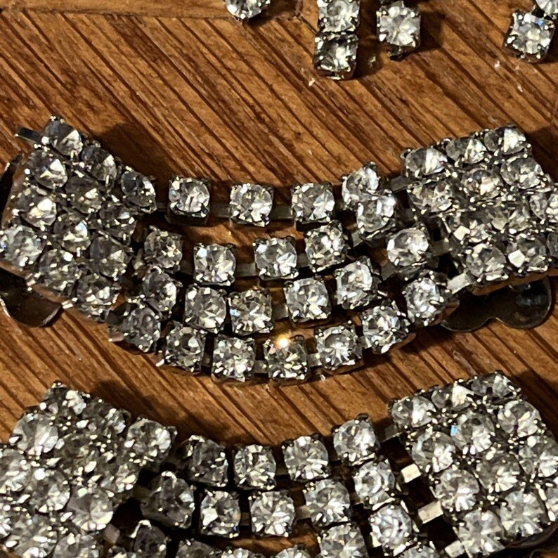Art Deco Rhinestone Shoe Clips: Vintage 1930s Style, Silvertone - 2 Pairs image 6