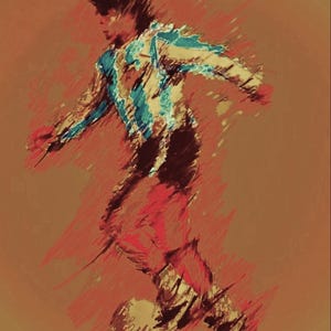 Diego Maradona original art - print A4