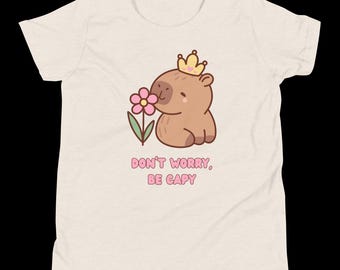 Cool Capybara Scooter Youth Shirt – Cartoon Animal Tee