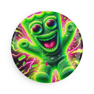 Sour Candy Friend Button Magnet, Round (1 & 10 pcs)
