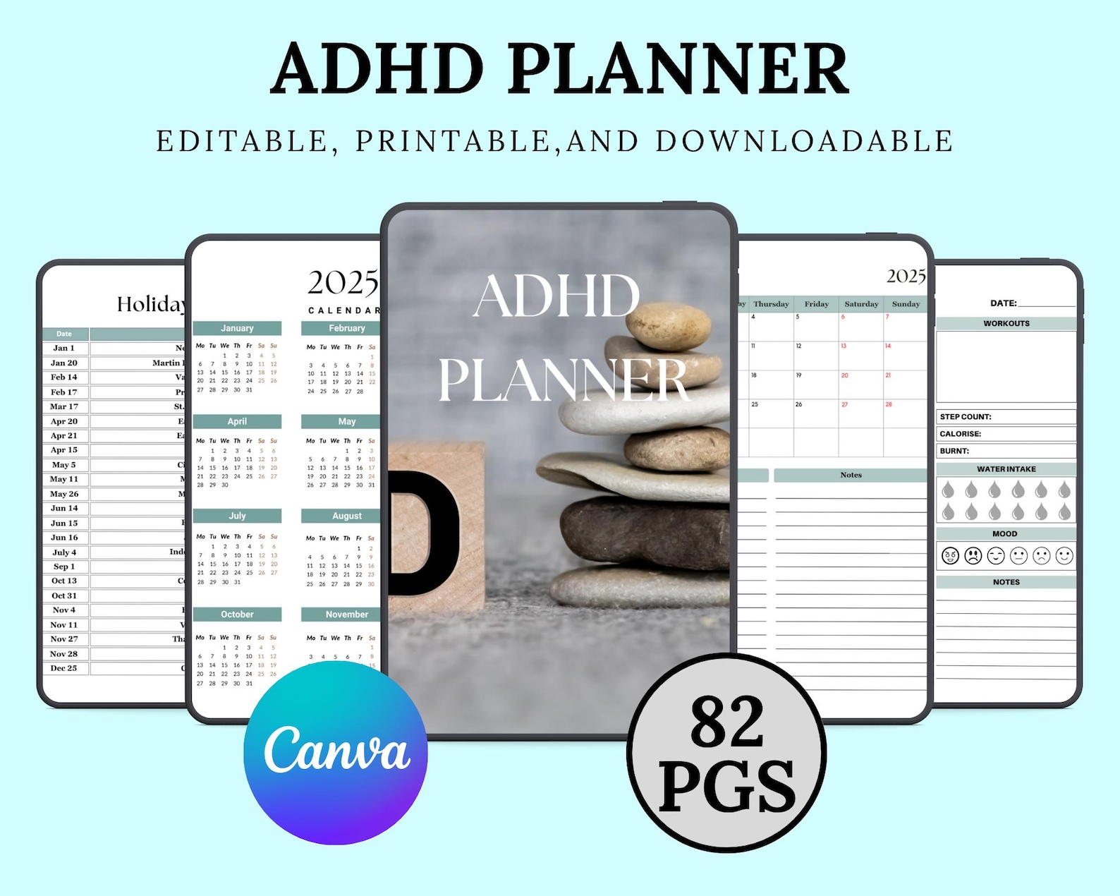 ADHD Planner Printable: Focus-friendly Daily PDF for Neurodivergent ...