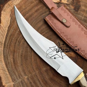 Handmade Bowie Knife – D2 Steel with Stag Handle & Leather Sheath | Gift for Husband | Christmas Gift