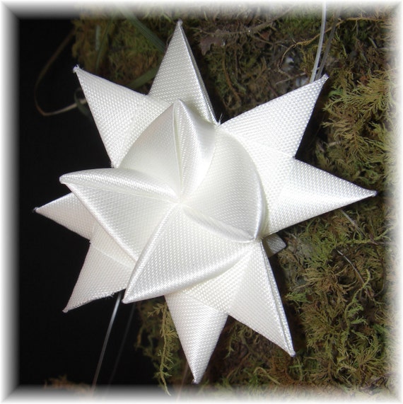 Items similar to White Ribbon Moravian Star Christmas Ornament on Etsy