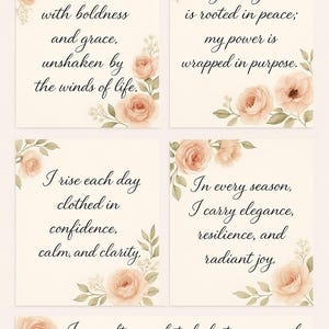 Cartes d'affirmation de la lueur gracieuse