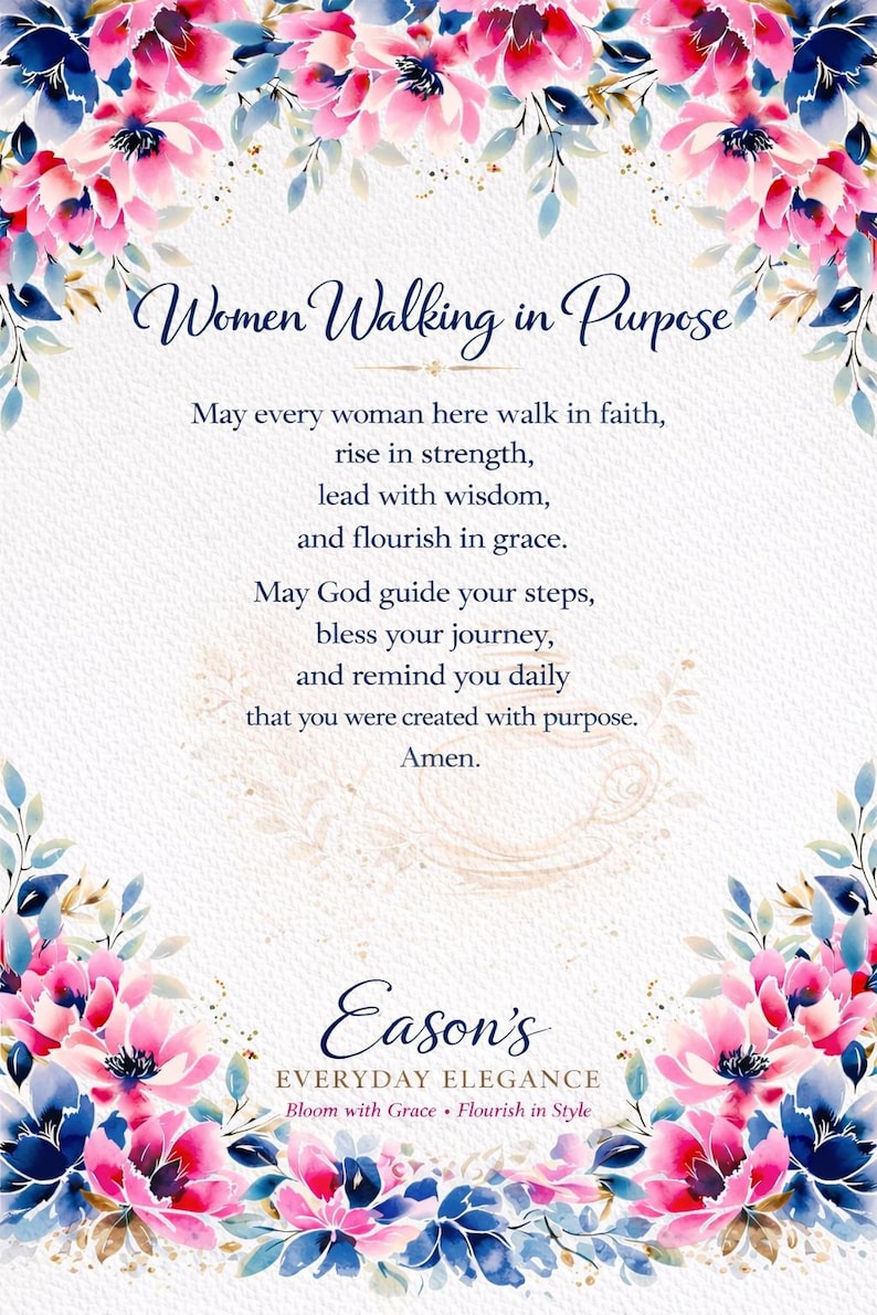 Women's Day Church Program Bundle | Pink Royal Blue Floral Printable ...
