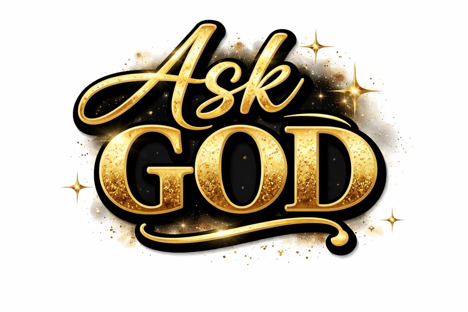 Ask God Printable | Black Gold Typography Christian Wall Art (digital ...