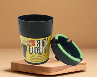 Glow in Dark Car Ashtray, Ultra Strong Butt Bucket, Cup Holder Portable Odor Control, Travel Smoking Tray