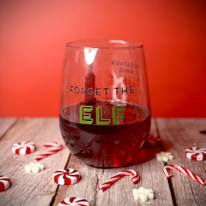 Faux Christmas Glass of Wine – Holiday Décor – Fake Red Wine Display – Festive Kitchen Décor