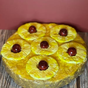 Realistic faux pineapple upside down cake/fake cake/faux cake/Food Photo prop/Fake bake/Fake food/Faux food props