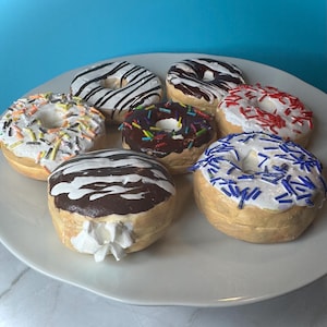Fake Creme Filled Donut: Tiered Tray Coffee Bar Decor