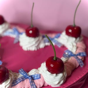 Faux dessert purse, Unique purse, Whipped cream and cherries purse, Pink Crossbody purse/Kawaii Decoden/Fake cake/faux cake purse/crossbody