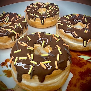 Fake Fall Donuts (Set of 2): Tiered Tray Coffee Bar Decor