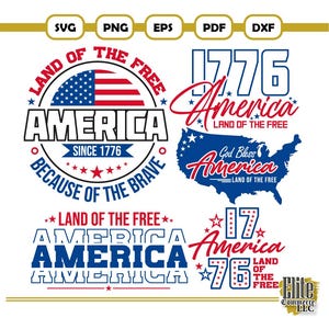 America Land Of The Free Because Of The Brave Svg, 4th of July Svg, 1776 Svg, Fourth of July Svg, Independence Day Svg, Cricut, Png Eps Svg