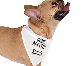 Bone Apetit Dog Bandana, Pet Neckerchief, Puppy Accessory