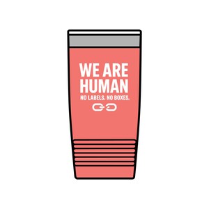 Wir sind menschlich Thermobecher, 20 Unzen - Perfektes Geschenk für Kaffeeliebhaber, Reisebecher, umweltfreundliches Trinkgeschirr, Geburtstag oder Bürogebrauch