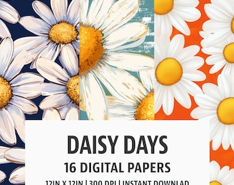 Daisy Days Seamless Digital Paper Set - 16 Designs