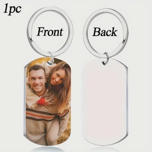 Porte-clés personnalisé, photo/texte gravés personnalisés pour famille hommes femmes petit ami petite amie, Saint-Valentin, cadeau de Noël