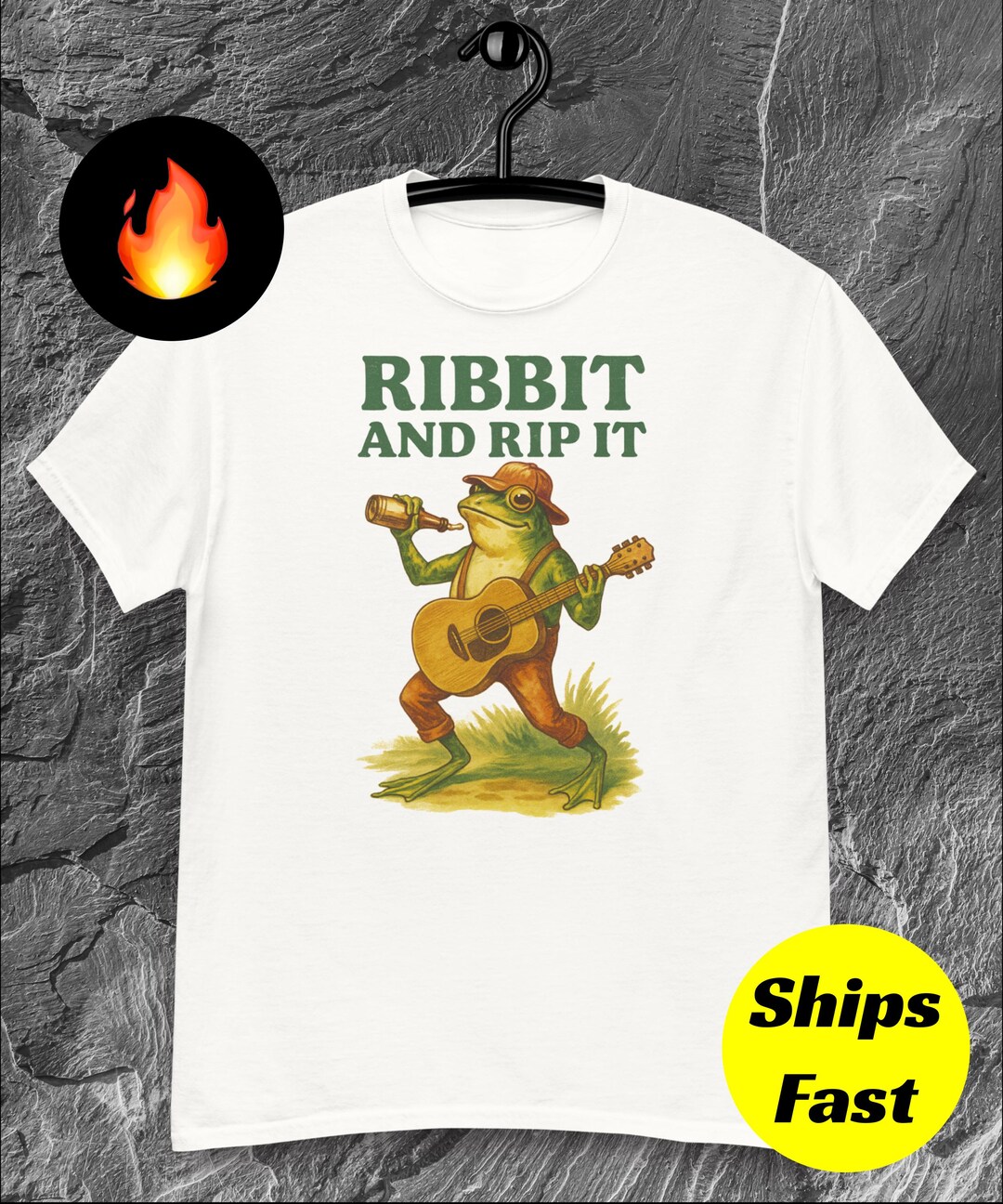Ribbit and Rip It Shirt – Funny Retro Frog Party T-shirt for Men, Dad ...
