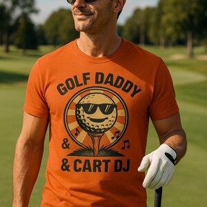 Koszulka Golf Daddy & Cart DJ – zabawny prezent golfowy dla taty, na dzień ojca, urodziny lub święta – fajna koszulka golfowa dla niego, koszulka DJ Golf