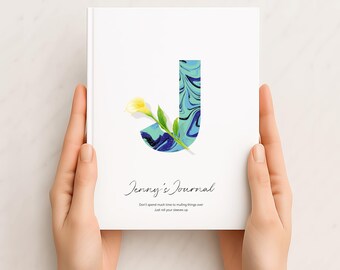 Carnet floral personnalisé de lys calla - cadeau de journal monogramme personnalisé pour elle