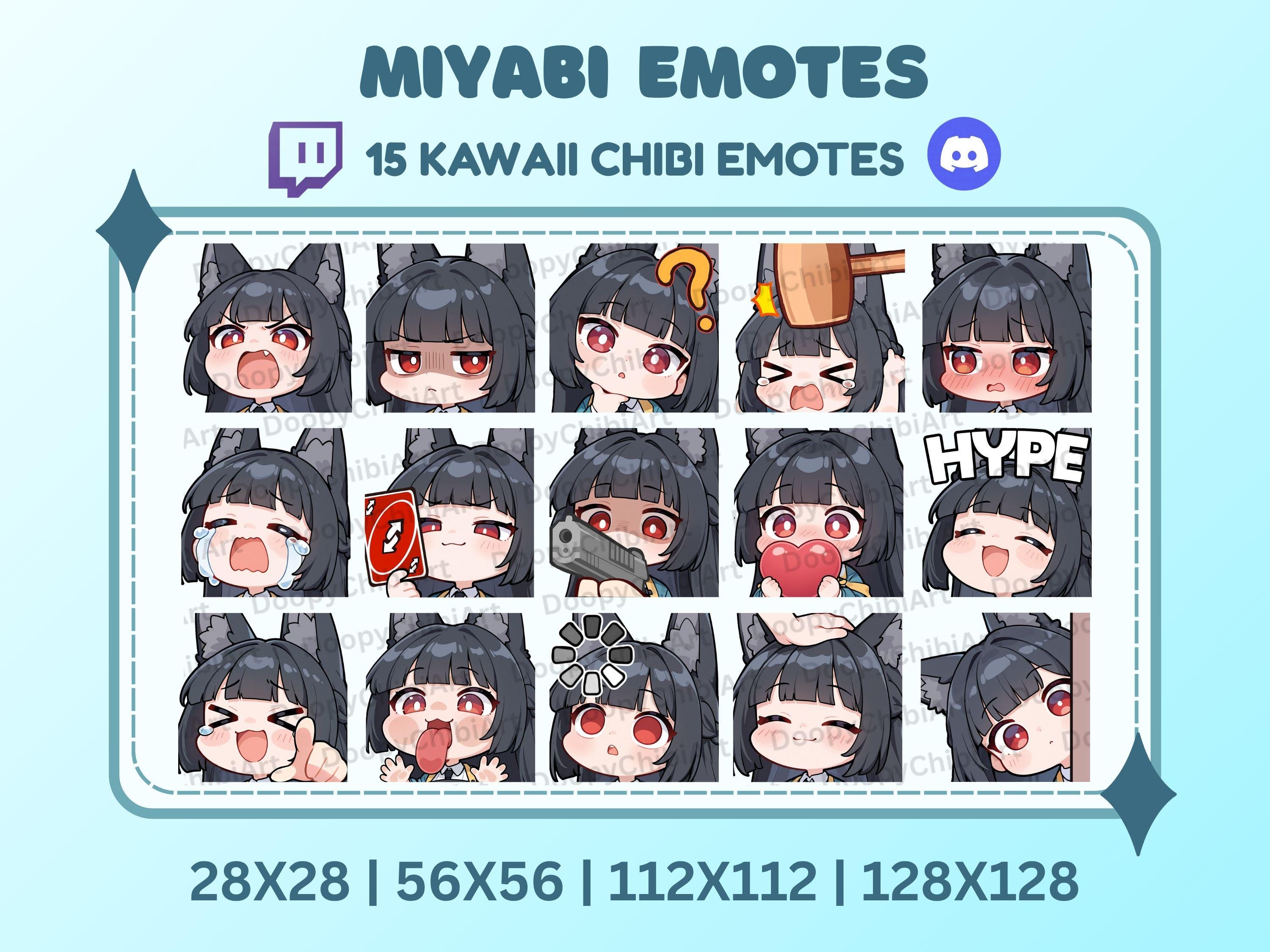 MIYABIKOTOJIページ Miyabi Chibi Emoji Pack – Zenless Zone Zero Twitch Discord Emotes