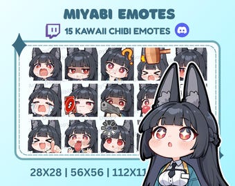 ミヤビちび絵文字パック – Zenless Zone Zero Twitch Discord絵文字