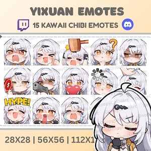 Yixuan Zenless Zone Zero Emotes, Cute Chibi Emotes Bundle Ready to Use for Discord/Youtube/Twitch & streaming, ZZZ Emotes, Digital Download