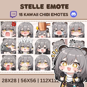 20 Stelle Trailblazer Chibi Emotes for Twitch, Youtube, Discord | HSR Trailblazer Emoji pack | Ready to use for streaming Digital Download